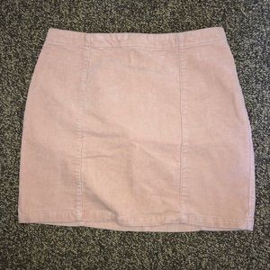 Pink Suede Skirt
